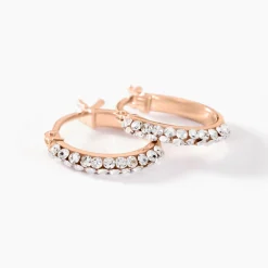 Marc Orian Boucles D'Oreilles Strass|Créoles > Créoles Sandrine Or Rose Strass