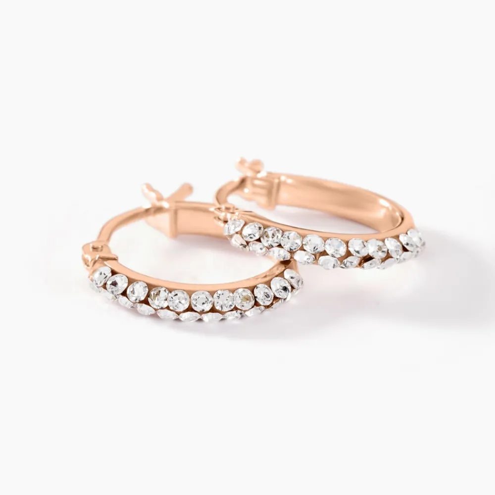 Marc Orian Boucles D'Oreilles Strass|Créoles > Créoles Sandrine Or Rose Strass