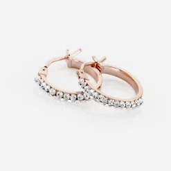 Marc Orian Boucles D'Oreilles Strass|Créoles > Créoles Sandrine Or Rose Strass