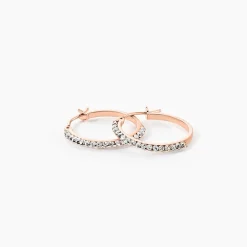 Marc Orian Boucles D'Oreilles Strass|Créoles > Créoles Sandrine Or Rose Strass