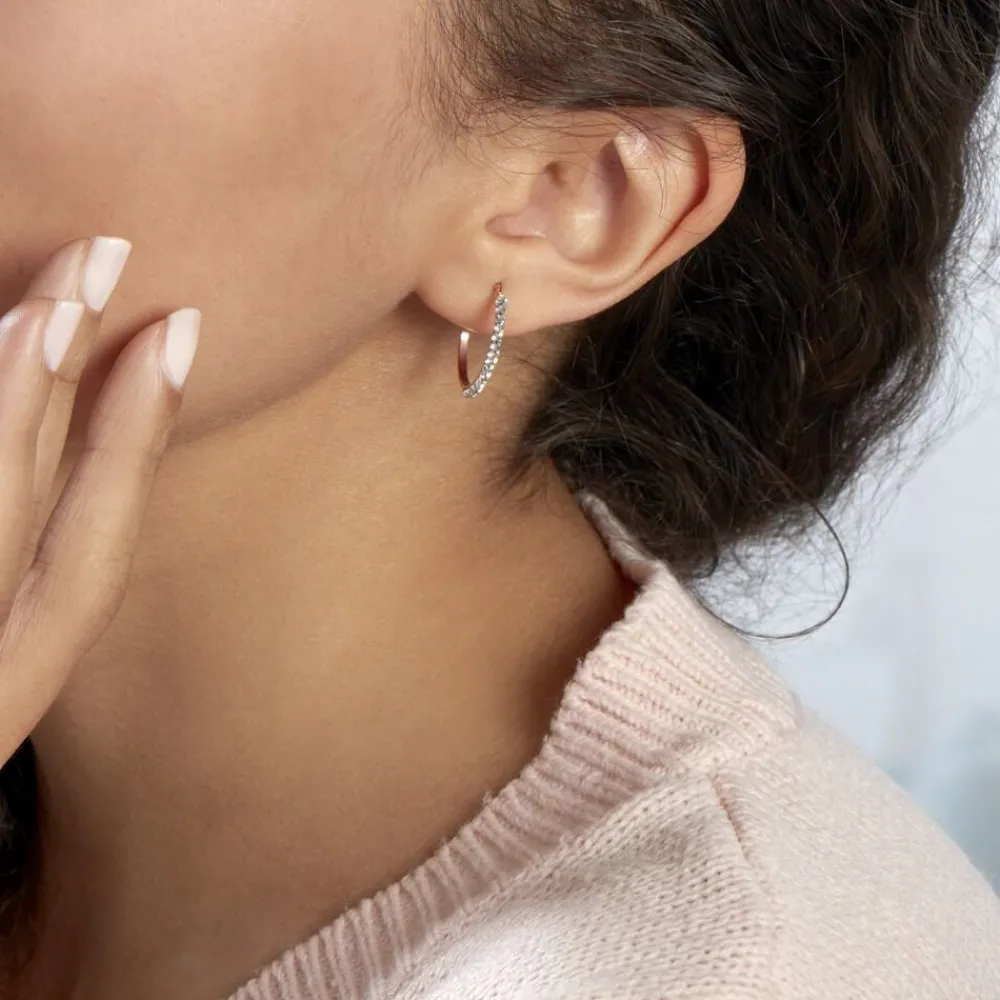 Marc Orian Boucles D'Oreilles Strass|Créoles > Créoles Sandrine Or Rose Strass