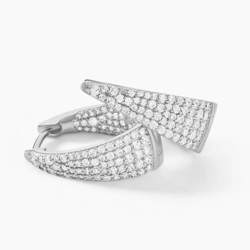 Marc Orian Créoles Argent|Bijoux Zirconium > Créoles Soazig Argent Blanc Oxyde De Zirconium