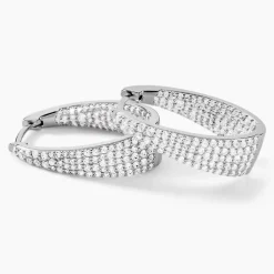 Marc Orian Créoles Argent|Bijoux Zirconium > Créoles Soazig Argent Blanc Oxyde De Zirconium