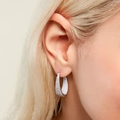 Marc Orian Créoles Argent|Bijoux Zirconium > Créoles Soazig Argent Blanc Oxyde De Zirconium