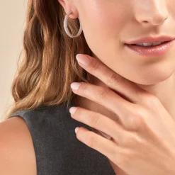 Marc Orian Créoles Argent|Bijoux Zirconium > Créoles Suzel Argent Blanc Oxyde De Zirconium