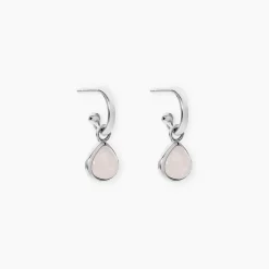 Marc Orian Créoles Argent|Créoles > Créoles Tao Argent Blanc Quartz
