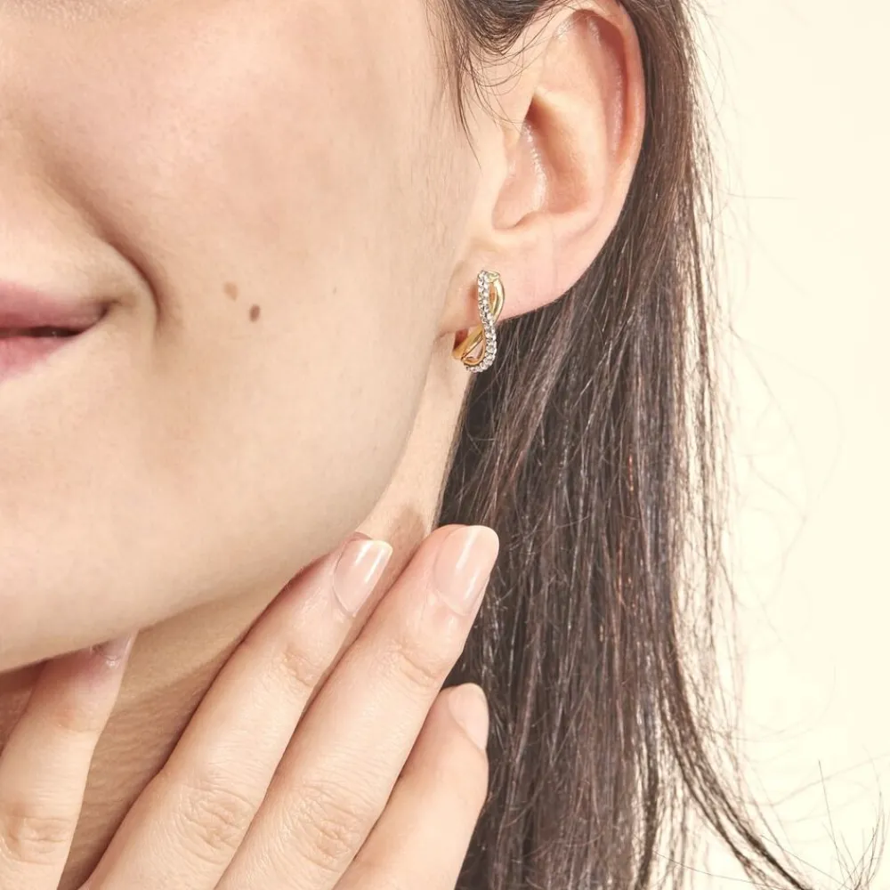 Marc Orian Boucles D'Oreilles Strass|Créoles > Créoles Ursella Or Jaune Strass