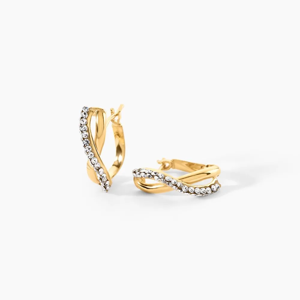 Marc Orian Boucles D'Oreilles Strass|Créoles > Créoles Ursella Or Jaune Strass