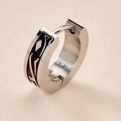 Marc Orian Créoles|Bijoux Homme > Créole Unitaire Altan Acier Blanc