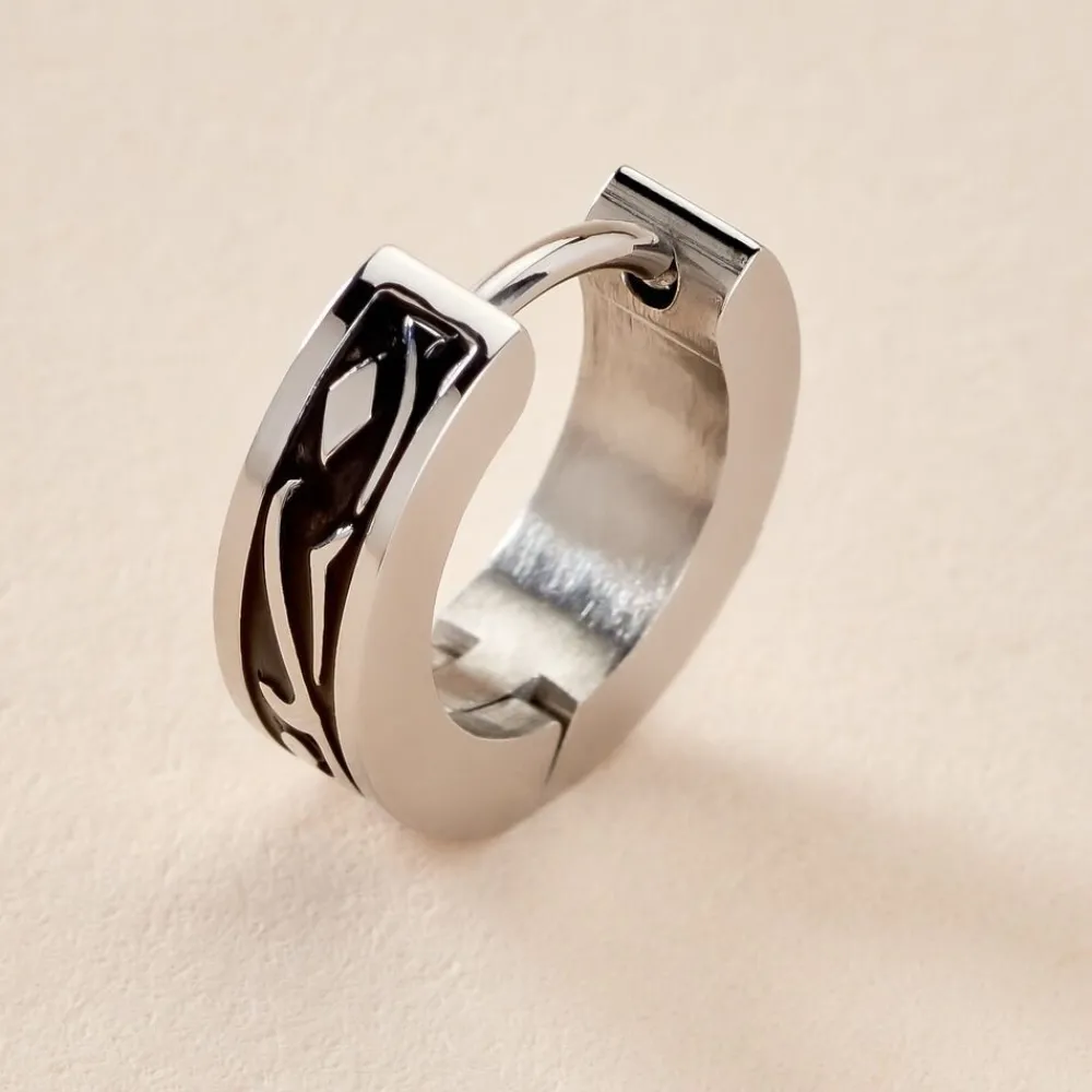 Marc Orian Créoles|Bijoux Homme > Créole Unitaire Altan Acier Blanc