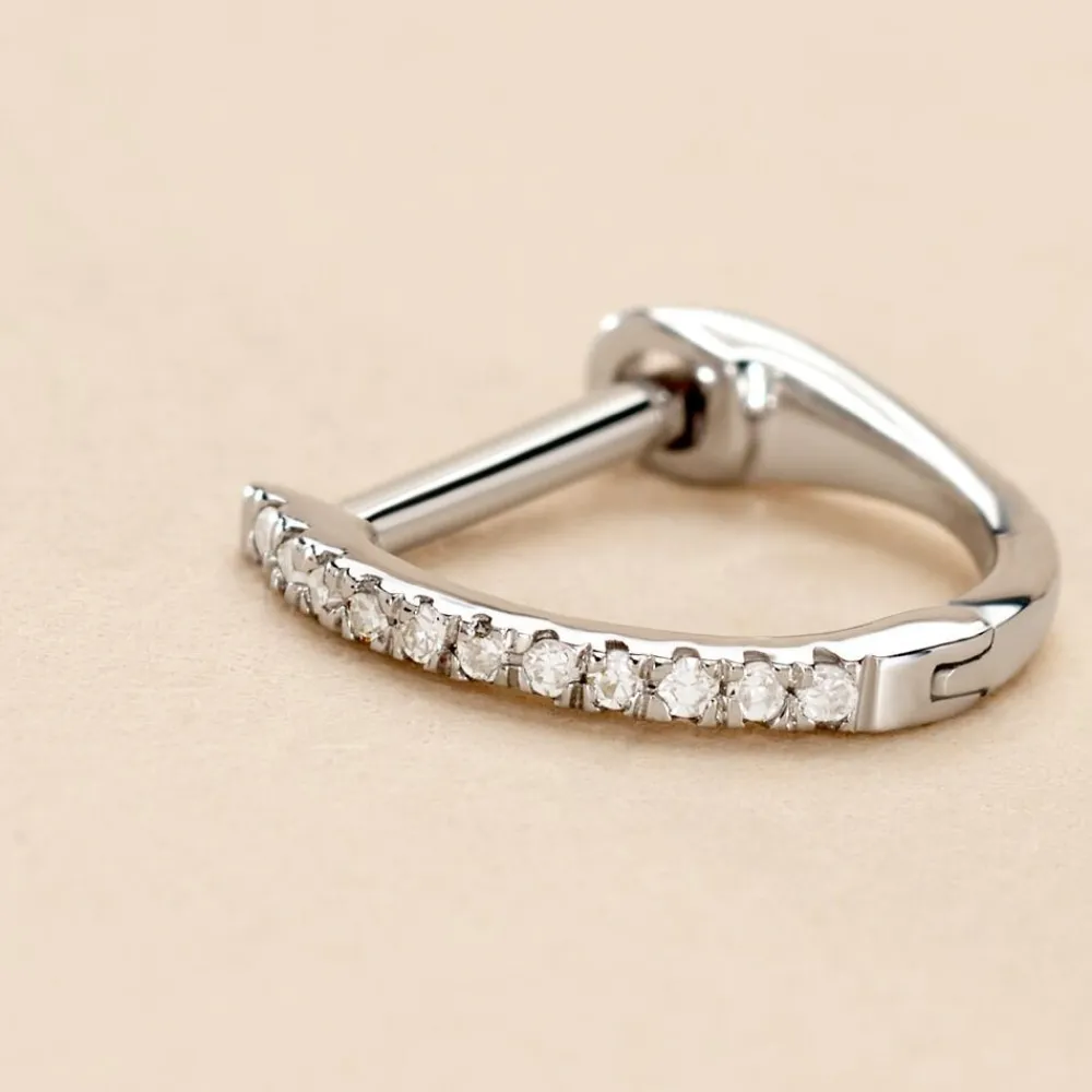 Marc Orian Créoles Or|Créoles > Créole Unitaire Aryanna Or Blanc Diamant