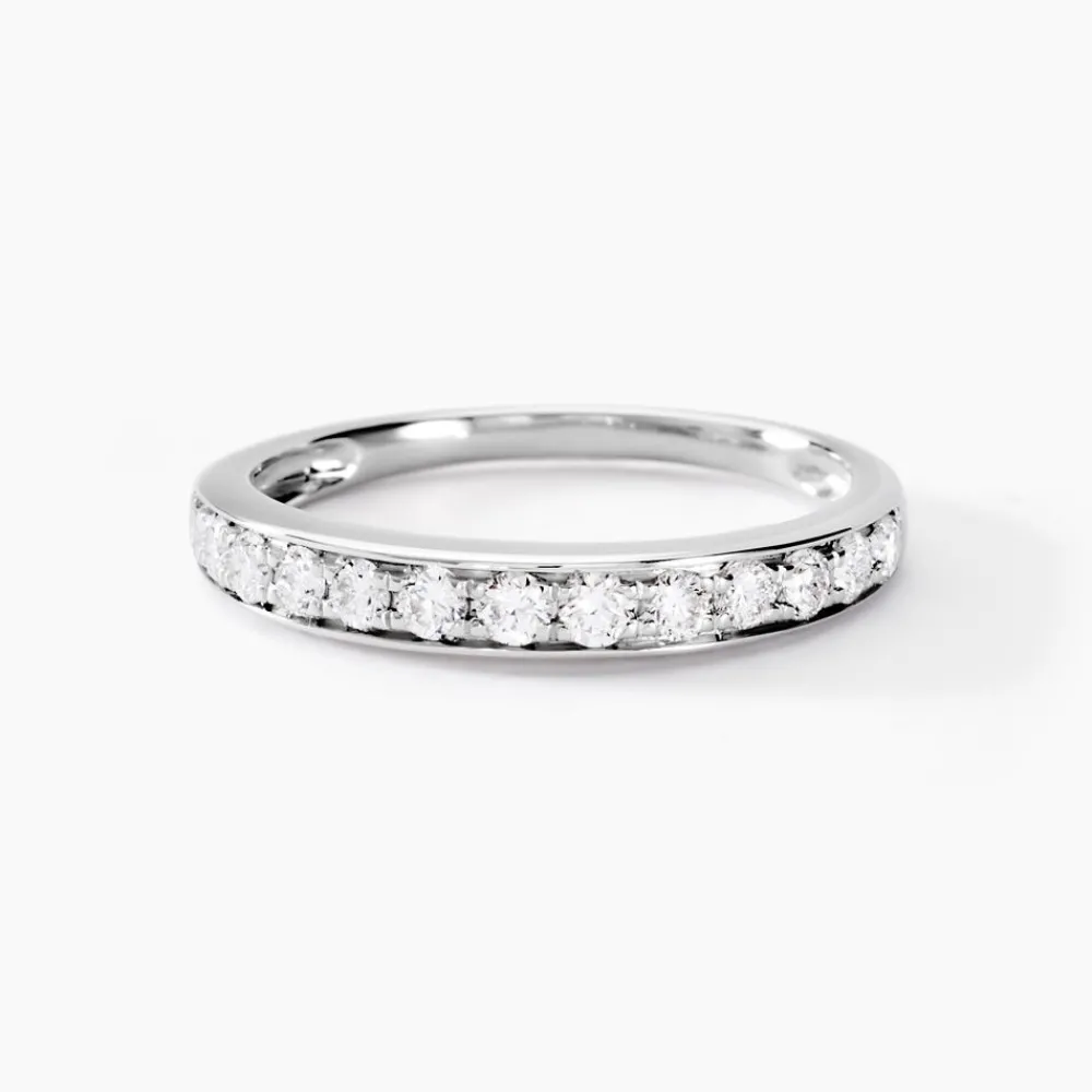 Marc Orian Bagues|Alliances > Demi-alliance Or Blanc Valentine Diamant Synthetique