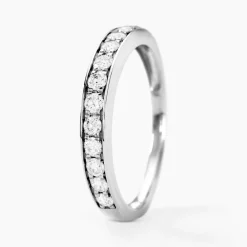 Marc Orian Bagues|Alliances > Demi-alliance Or Blanc Valentine Diamant Synthetique