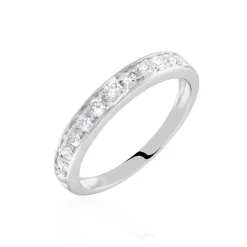 Marc Orian Bagues|Alliances > Demi-alliance Or Blanc Valentine Diamant Synthetique