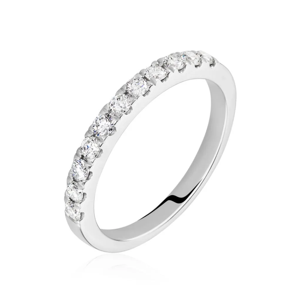 Marc Orian Bagues|Alliances > Demi Alliance Pristina Or Blanc Diamant Synthétique