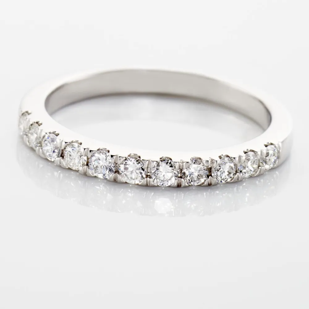 Marc Orian Bagues|Alliances > Demi Alliance Pristina Or Blanc Diamant Synthétique