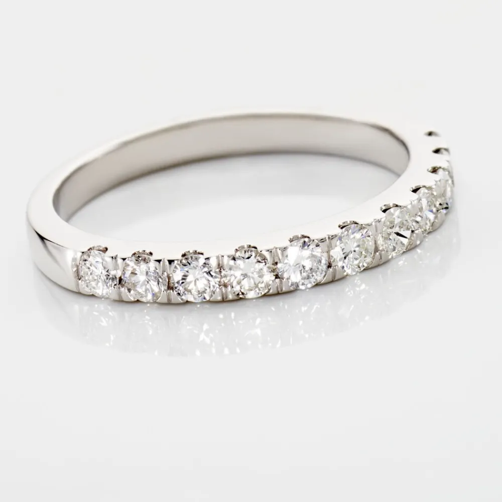 Marc Orian Bagues|Alliances > Demi Alliance Pristina Or Blanc Diamant Synthétique
