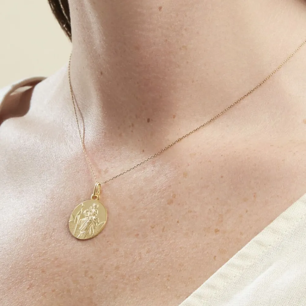Marc Orian Pendentifs|Pendentifs Personnalisés > Medaille Or Jaune Saint Christophe