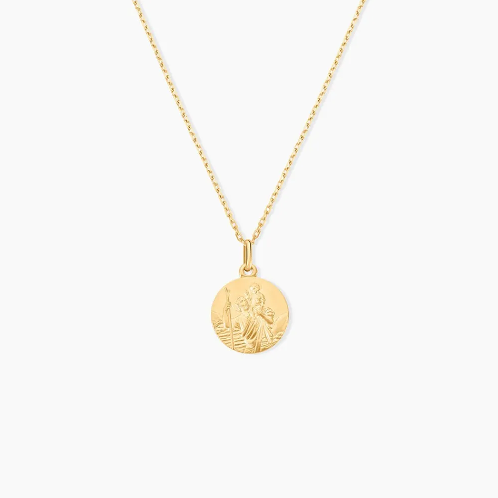 Marc Orian Pendentifs|Pendentifs Personnalisés > Medaille Or Jaune Saint Christophe