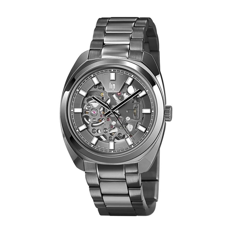 Montre Lip General De Gaulle Auto Squelette Gris