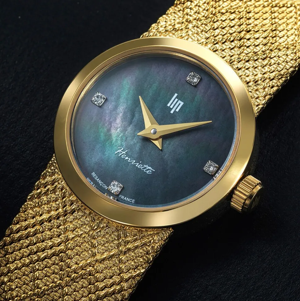 Montre Lip Henriette Diamant Nacre Noire