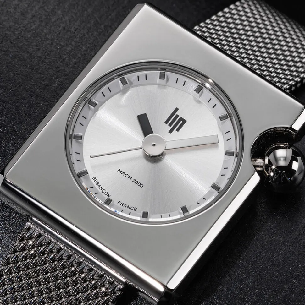 Montre Lip Mach 2000 Mini Square Argenté