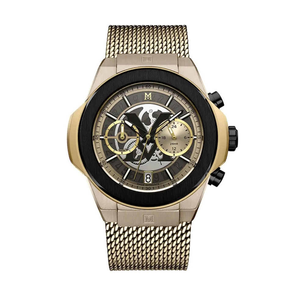 Montre Montignac Round Chrono Champagne