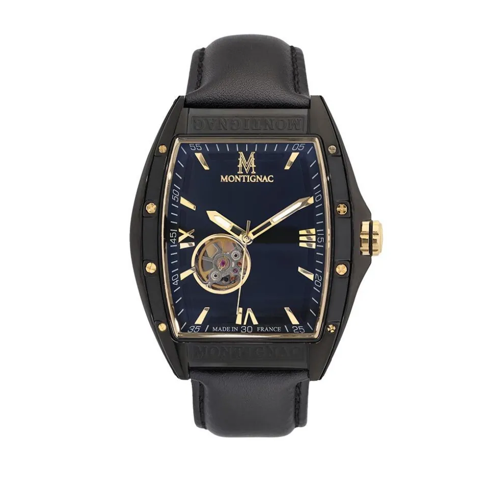 Montre Montignac Tonneau Automatique Noir