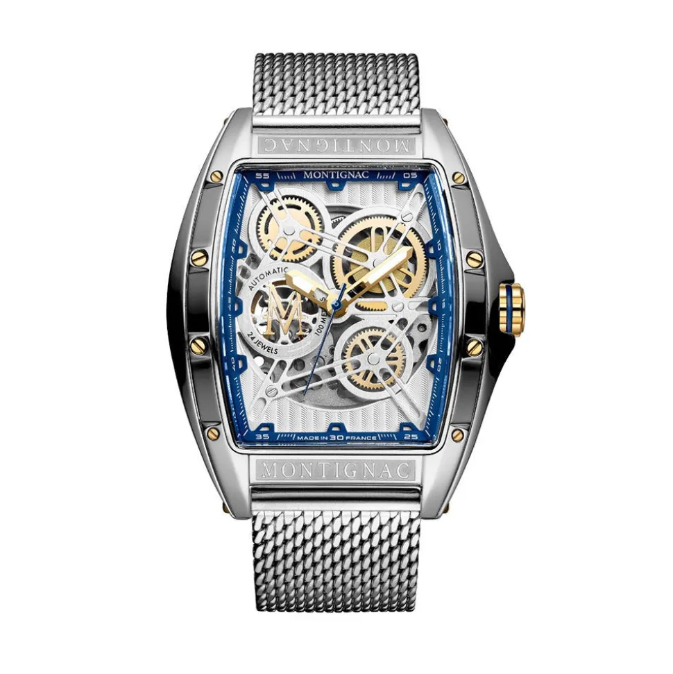 Montre Montignac Tonneau Auto Argenté