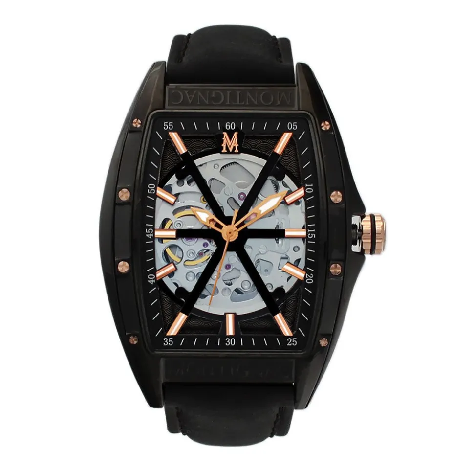 Montre Montignac Tonneau Automatiquev Noir