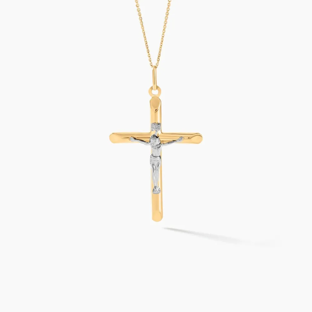 Marc Orian Cadeaux Communion|Pendentifs > Pendentif Agatha Croix Or Bicolore
