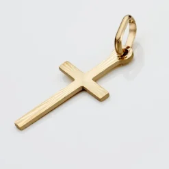 Marc Orian Pendentifs|Cadeaux Communion > Pendentif Aidana Croix Striee Or Jaune