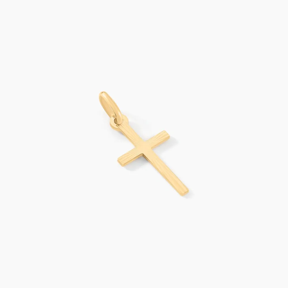 Marc Orian Pendentifs|Cadeaux Communion > Pendentif Aidana Croix Striee Or Jaune