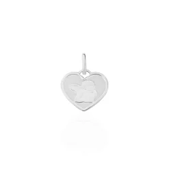 Pendentif Ange Coeur Or Blanc