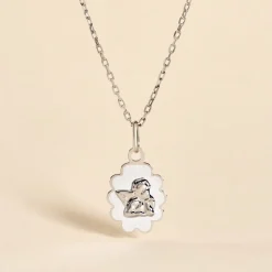 Pendentif Ange Nuage Or Blanc