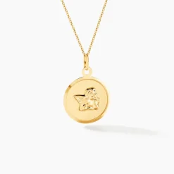 Marc Orian Pendentifs|Pendentifs Personnalisés > Pendentif Ange Rond Or Jaune