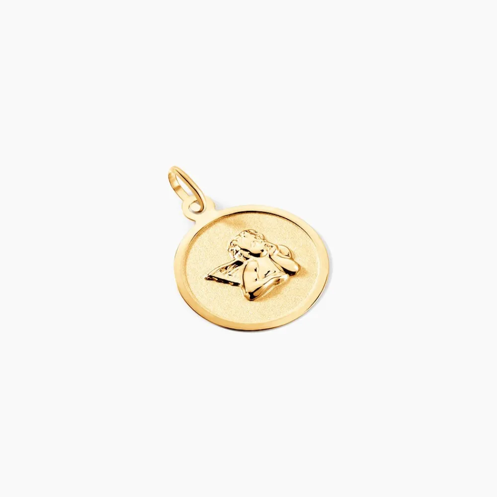 Marc Orian Pendentifs|Pendentifs Personnalisés > Pendentif Ange Rond Or Jaune