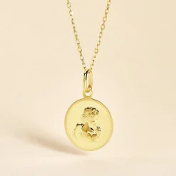 Marc Orian Pendentifs|Pendentifs Personnalisés > Pendentif Ange Rond Or Jaune