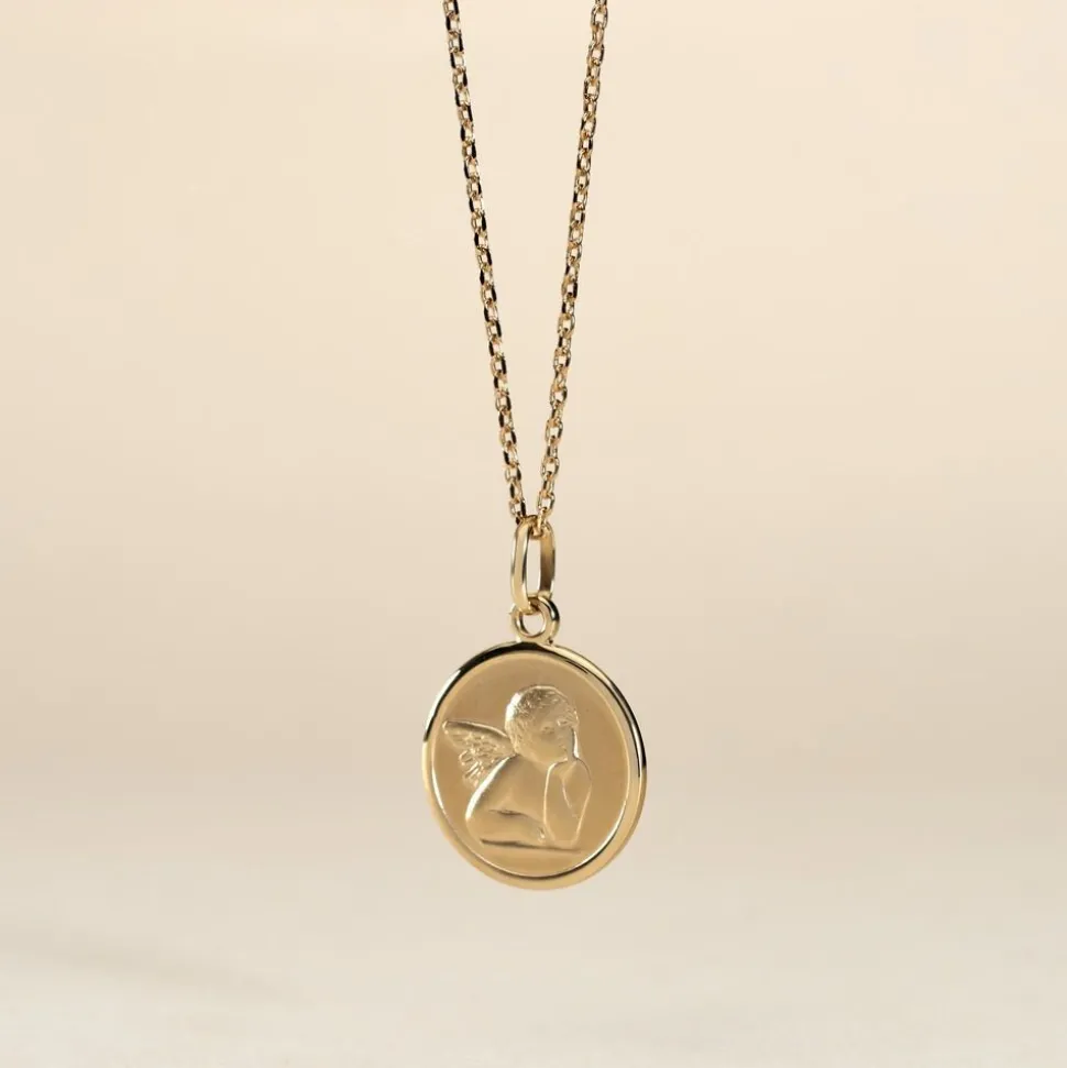 Pendentif Ange Rond Or Jaune
