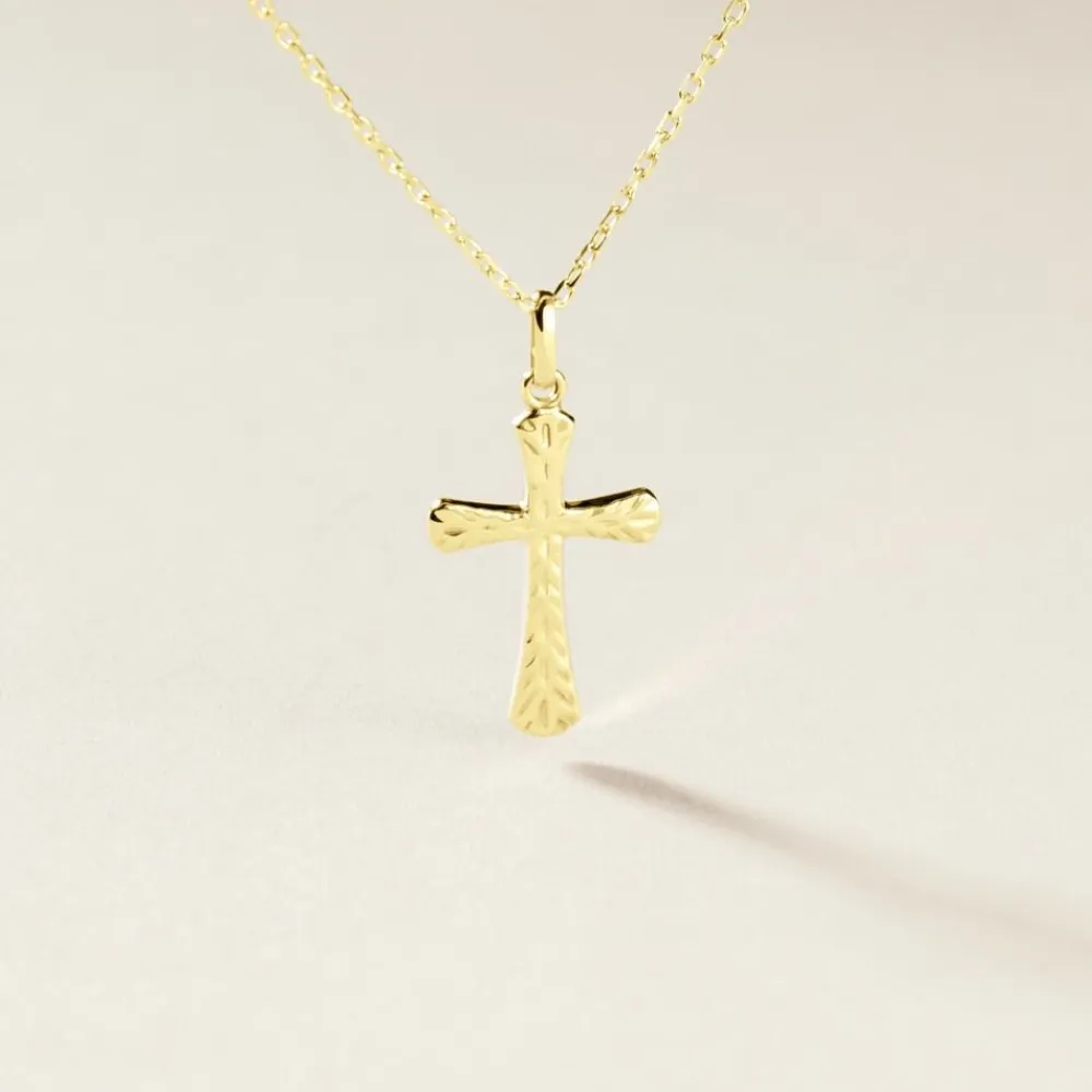 Marc Orian Pendentifs|Bijoux Homme > Pendentif Annais Croix Striee Or Jaune