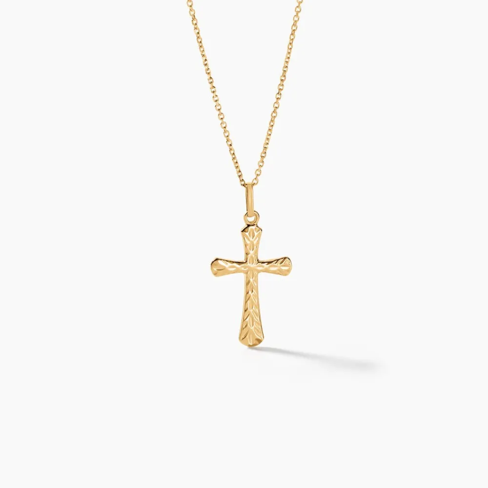 Marc Orian Pendentifs|Bijoux Homme > Pendentif Annais Croix Striee Or Jaune