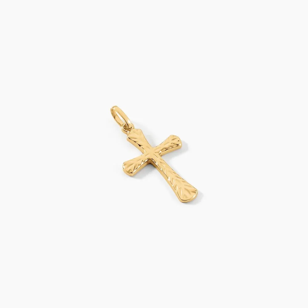 Marc Orian Pendentifs|Bijoux Homme > Pendentif Annais Croix Striee Or Jaune
