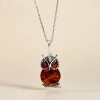Pendentif Argent Blanc Benoite Ambre