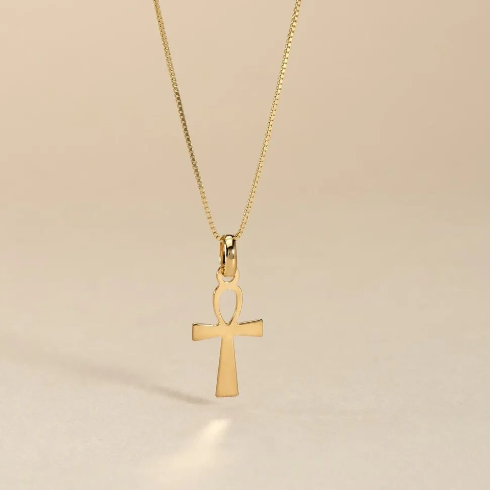 Pendentif Basilissa Croix De Vie Or Jaune