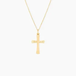 Pendentif Benny Croix Ciselee Or Jaune