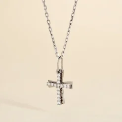 Marc Orian Bijoux Zirconium|Pendentifs > Pendentif Canice Croix Or Blanc Oxyde De Zirconium