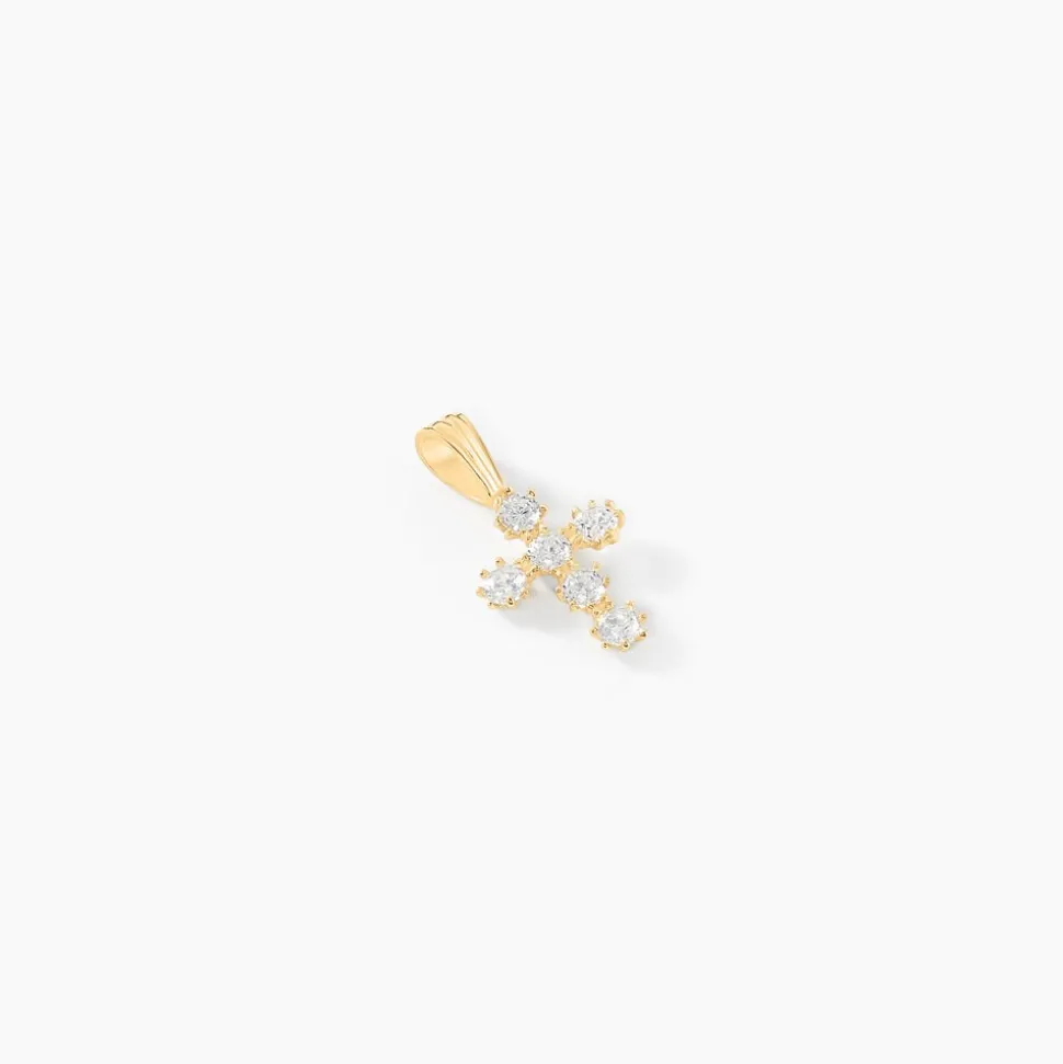 Pendentif Canice Croix Or Jaune Oxyde De Zirconium