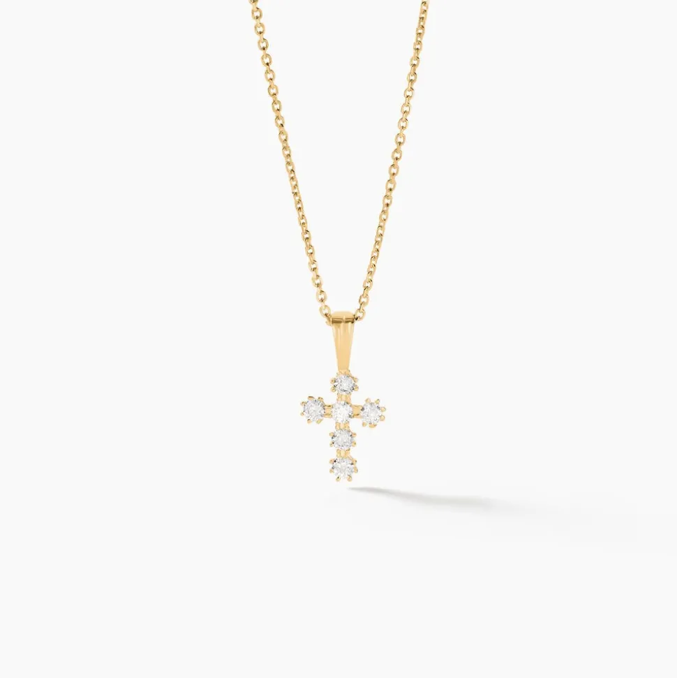 Pendentif Canice Croix Or Jaune Oxyde De Zirconium