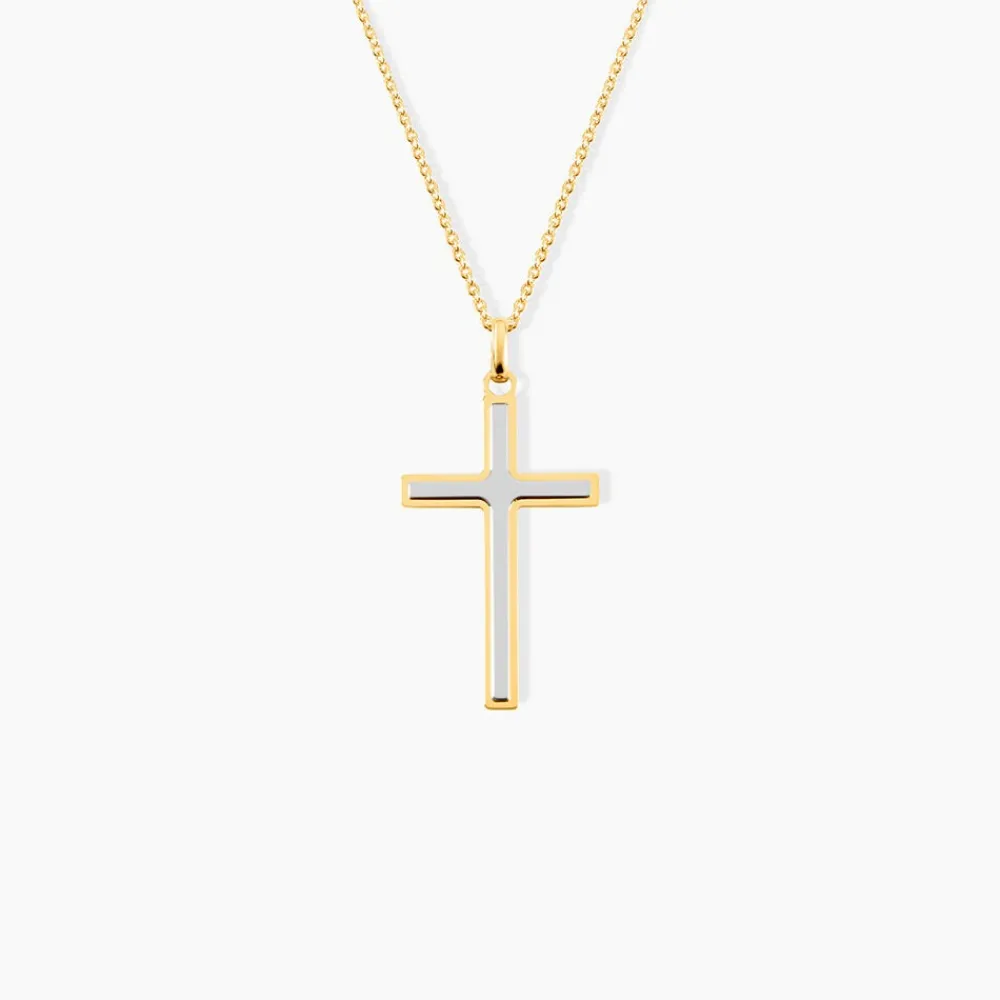 Marc Orian Pendentifs|Bijoux Homme > Pendentif Casey Croix Or Bicolore