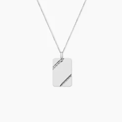 Pendentif Ceren Argent Blanc